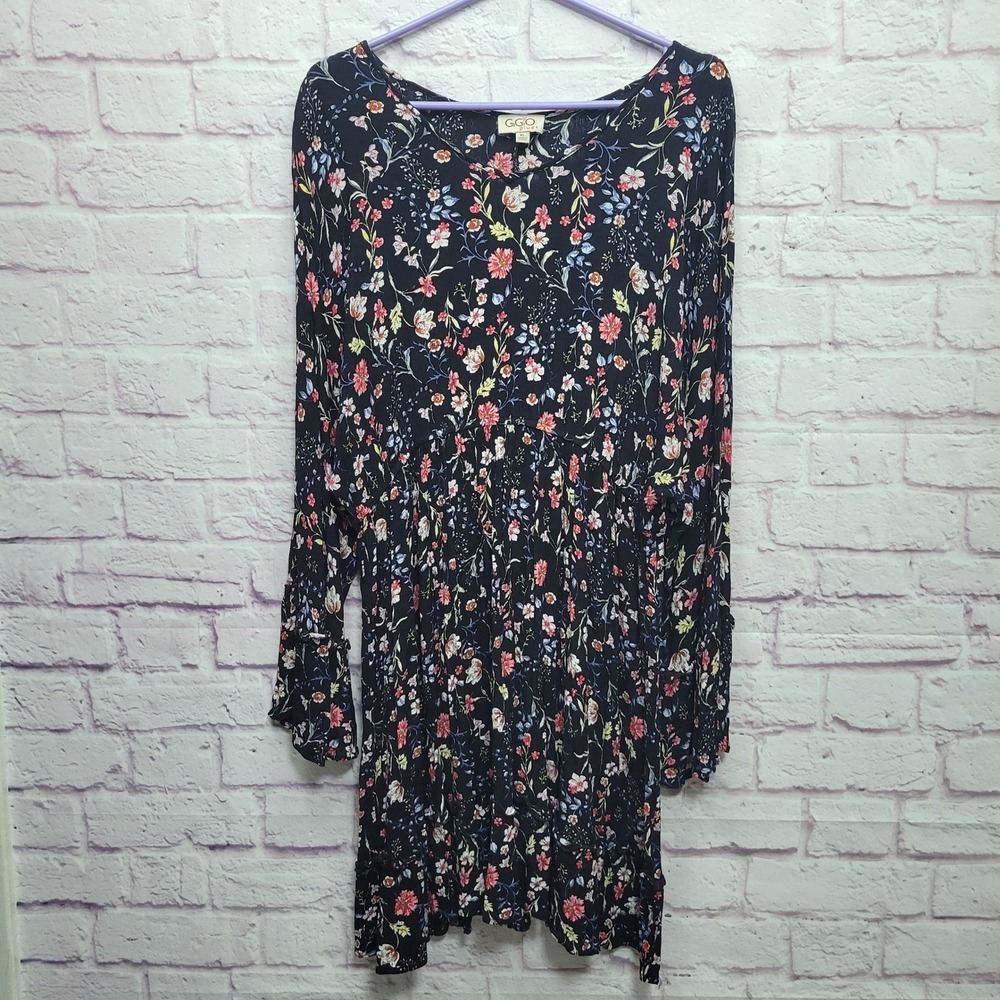 GiGio Plus+ Floral Tiered Mini Dress Sz XL Peasant Babydoll Romantic Cottagecore